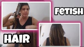 Hair Brushing Fetish: Covering My Face with Hair, Then Ponytail & Bun Style