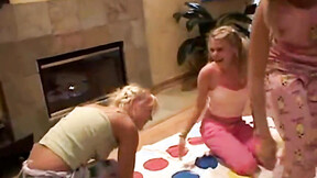 Naked lesbian girls play games like twister