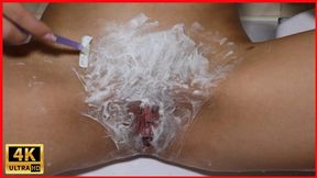 Sweet blonde with real tits shaves her pussy&#x1F32E;&#xFE0F;! POV!