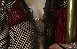 TS fucks stripper in private room