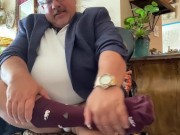 Dress socks on a wide feet professor with a huge cock and bigger load at end