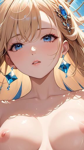 Weightless Serenity - Ai Girl Blinking Softly as Her Hair Floats in the Air