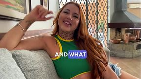 POV blowjob - Big titties Latina SLOPPY DEEPTHROAT on&nbsp_first casting