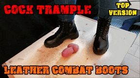 Crushing his Cock in Black Leather Combat Boots (Top Version) - Tamystarly - Cock Balls Crush Trample, CBT, Bootjob, Trampling, Shoejob, Stomping