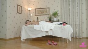 Blonde Thalia P Gives Ivan L A Handjob Then Takes His Facial Load!
