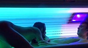 Sex couple enjoying solarium