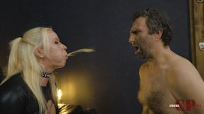 Gagging from her snotty spit HD MP4