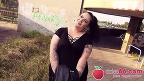 German MILF deepthroats stranger's cock by the autobahn