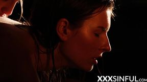 Hot lesbian action in a passionate 69 position