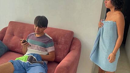 Catch Step Bro-in-Law Stroking to My Nudes, So I Hop on His Cock to Drain His Balls