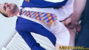 Fingering and ass pumping by suited guys Franky Fox and Charlie Cherry