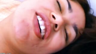 Beautiful banged on the bed with crazy sexy slender hispanic Kiara
