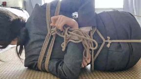 asian rope shibari bondage on the floor