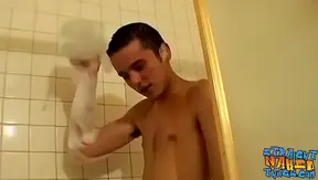 Tattooed Hunk JERKS OFF Slow-Motion in Steamy Bath – NaughtySoaks 18+