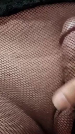 Dani_leg in Sexy Black Fishnet Pantyhose
