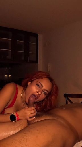 Valentine’s Special: Busty Redhead Masseuse Oils Me up, Strokes Me and Gives a Sloppy Happy Ending on Her Face