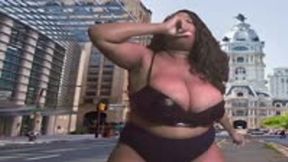 giantess special effect - Giantess Wreaks Havoc on Helpless City, female domination, giantess, ass worship 4K smaller