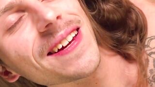 Long-Haired Hunk Jerks Off Alone In His Private Room