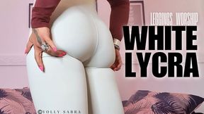 White Lycra Yoga Leggings Worship