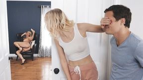 ”Young couple spying on the hottie's bitch stepmum”