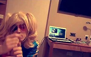 SS Harley Quinn crossdresser, sucks cock and balls part 1
