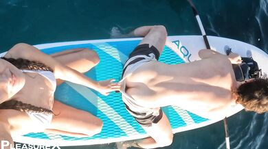 Perfect Ass Riding Me on a Paddle Board — At Sunset