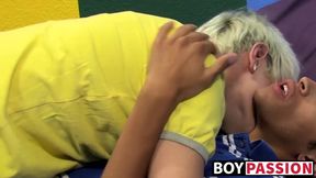 Young gays analfuck hardcore after long sloppy oral foreplay