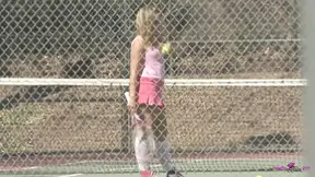 Voluptuous blonde with big tits takes a big black cock