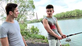 Wild bottom boy gets his ass drilled hard in public while wearing a T-shirt