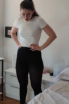 Fitness Girl Squatting and Suck My Dick