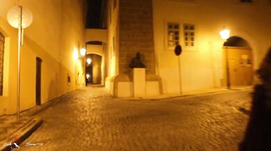 Czech Ginger Redhead Teasingly Gets Wet Hungry Eyes in Prague Streets