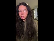 Brunette Curly Girl Teasing You With Her Big Boobs Tits