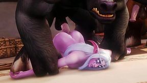 Hardcore 3D Animation Of Warcraft Porn Parody: Monstrous Tauren Shags Night Elf's Ass