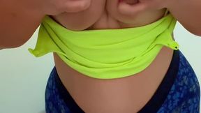 Milf Mrs Kittycat releases her heavy lactating breasts from her nursing bra