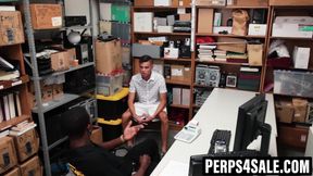 Handsome perp swallows then takes the guard's BBC raw
