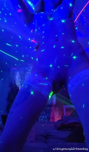 Slim raver girl goes wild alone
