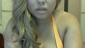 Asian blonde hoe has got huge natural boobs