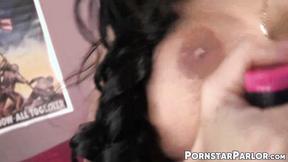 ”Big tits MILF Angelina Valentin uses toys for her solo wanking”