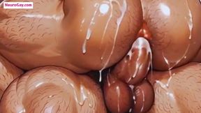 Bearded Muscle Gay Intense Bareback Action