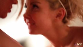 Fat brunette lezzie has the hots for her sultry and arousing blonde babe who fucks good