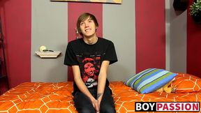 Fine dude with long hair gets interviewed and has sexy fun