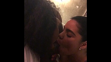 Latinas suck off BBC and eat pussy