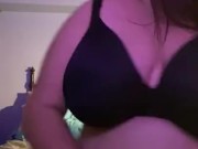 BBW strips from soaked diaper, pees and rubs one out.