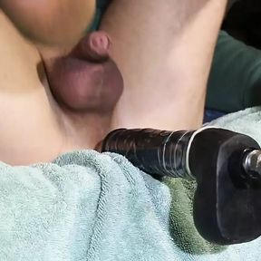 Close-up Twink Pussy Fucked Deep and Slow by BBC Fuck Machine