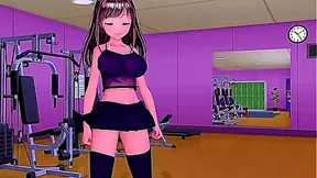 Horny MMD Anime Babe Flexes Muscles During Steamy Workout Session