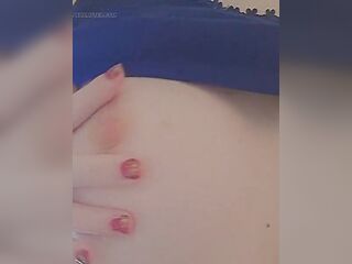 A wonderful start to the day touching the breasts