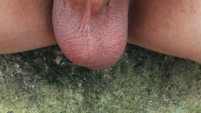 Twink Balls Outdoor in Cold Weather - Close up Balls and Soft Cock