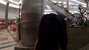 double cum walk at the mall after a huge double facial!!