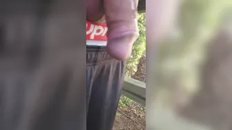 Daddy Johnholmesjunior strokes massive cock on nude beach until dripping cum