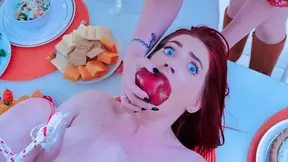 Ungrateful foster daughter ruins Thanksgiving dinner so couple punishes her with rough fucking instead